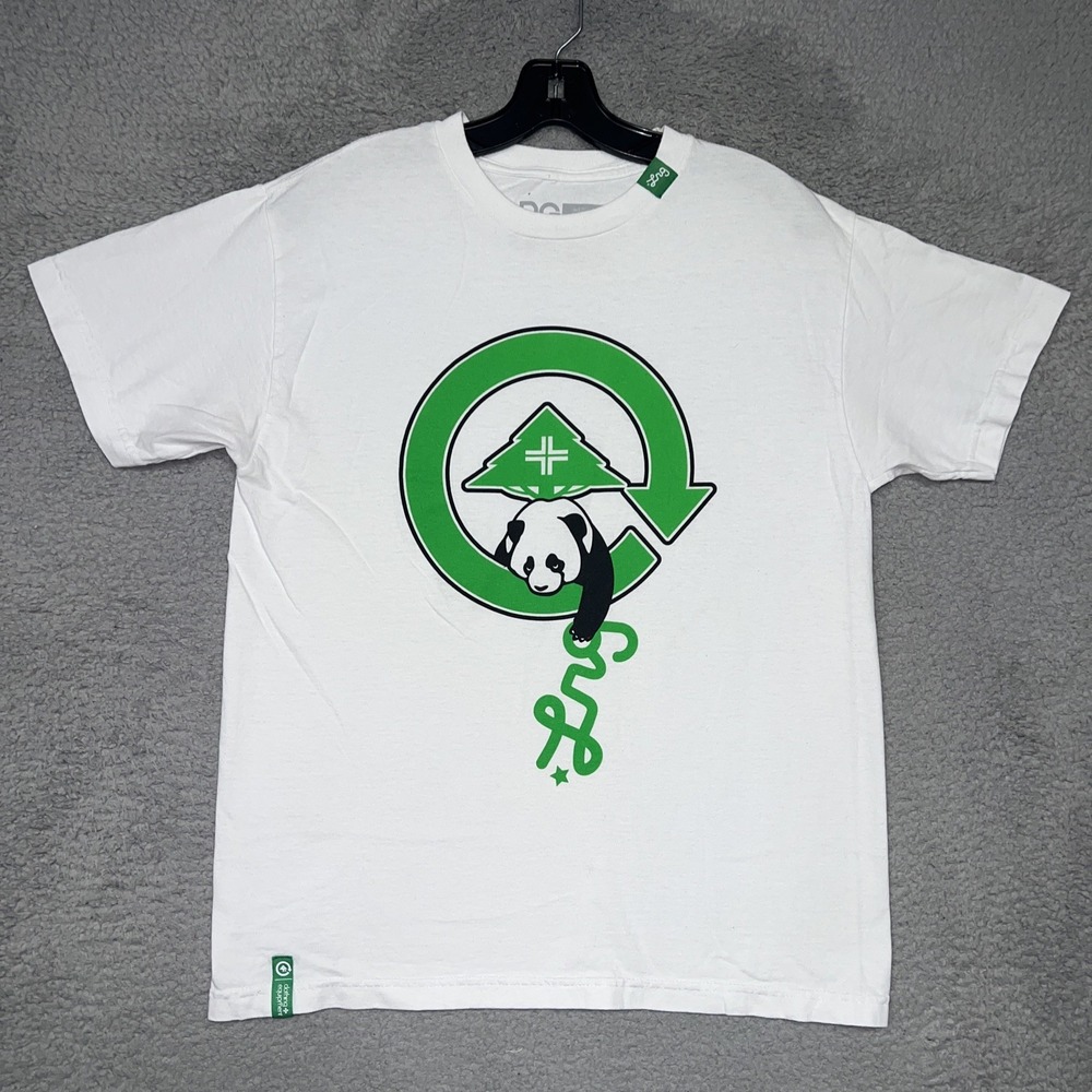 LRG Lifted Research Group Panda Grab Recycle T Shirt Men's Size M White Tee
